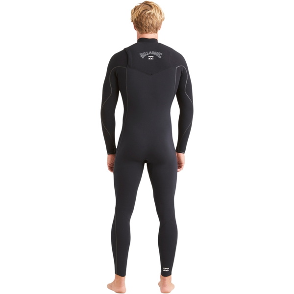 2024 Billabong Mænd Furnace Comp 4/3mm Chest Zip Våddragt Abyw100179 - Sort